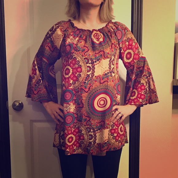 Fashion Fuse • Elastic Neck Multicolor Top - Picture 4 of 7